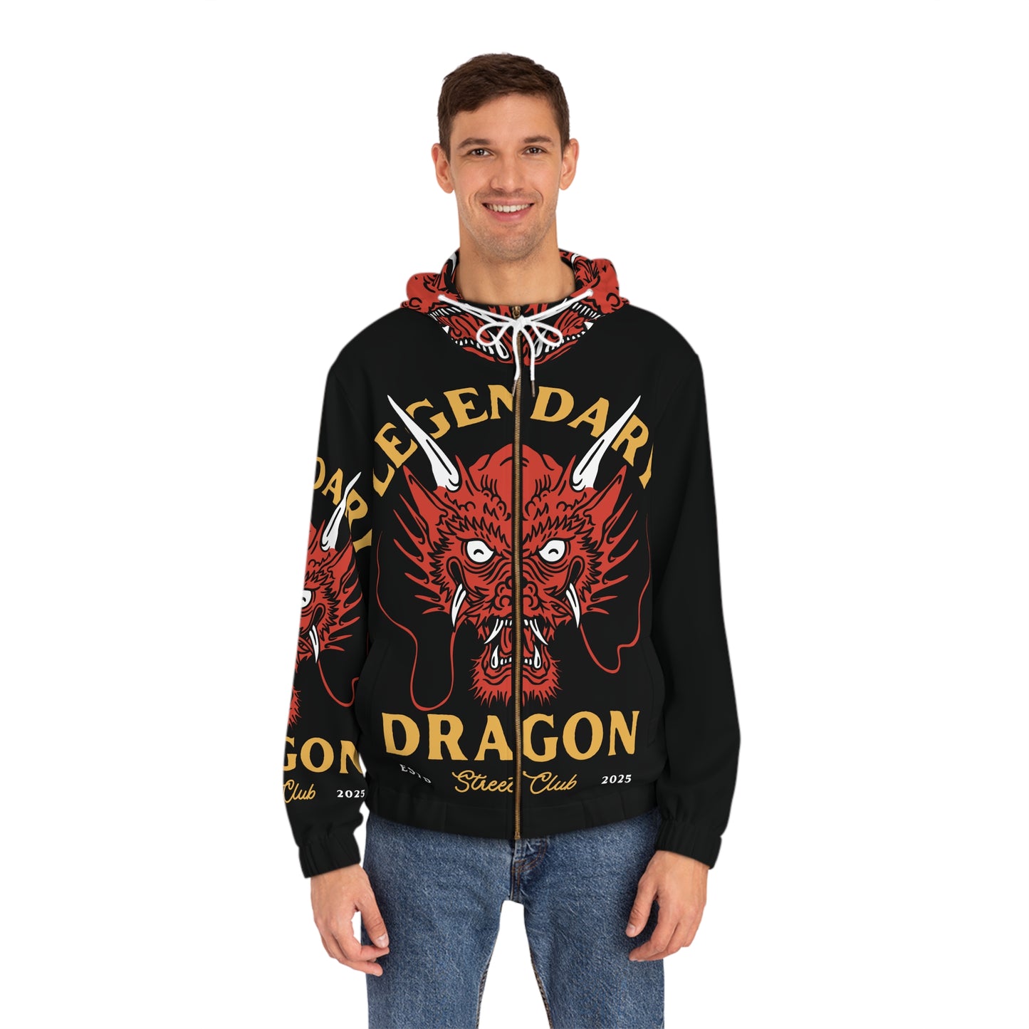 Men's Full-Zip Dragon Hoodie (AOP)