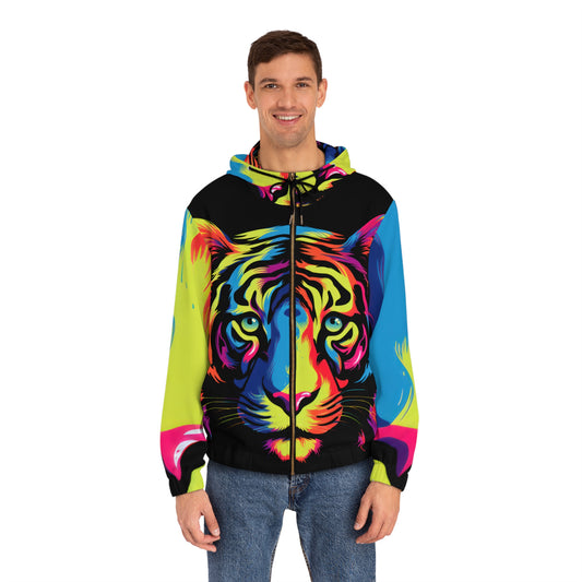 Men's Full-Zip Tiger Hoodie (AOP)