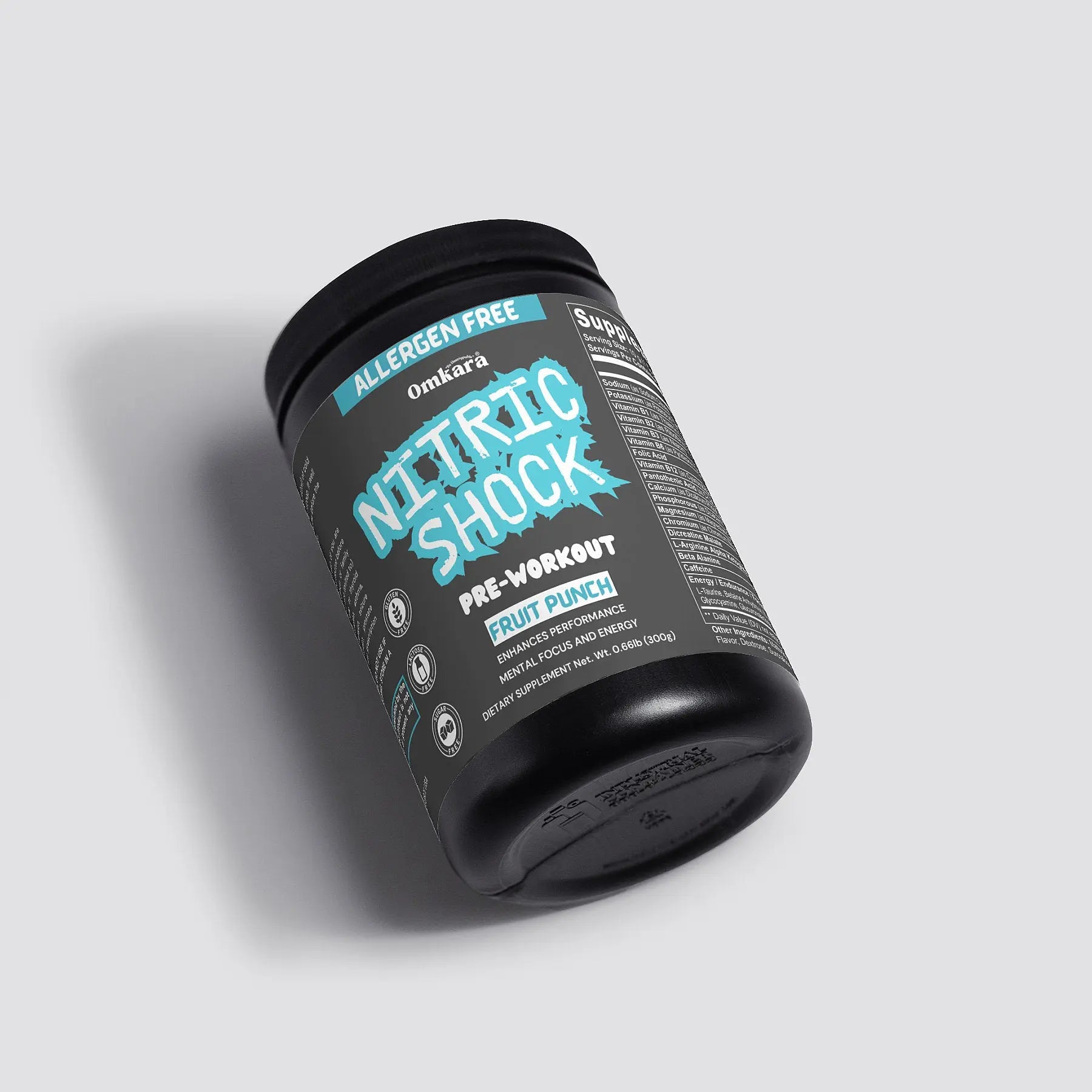 Nitric Shock Pre-Workout Powder (Fruit Punch) OMKARA