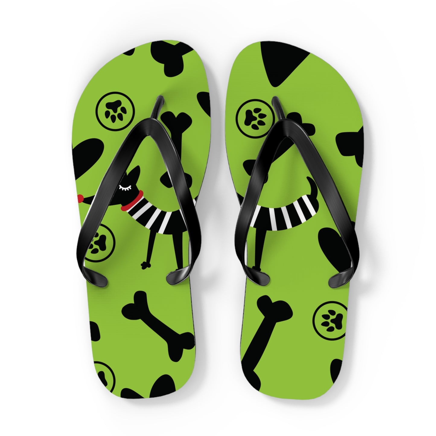 Green Summer Flip Flops