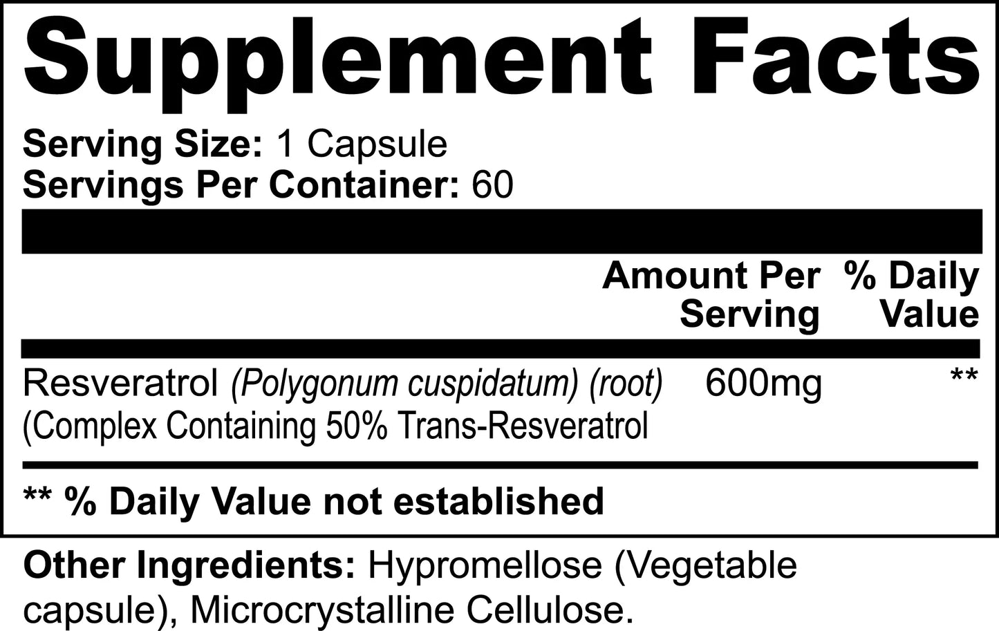 Resveratrol 50% 600mg OMKARA