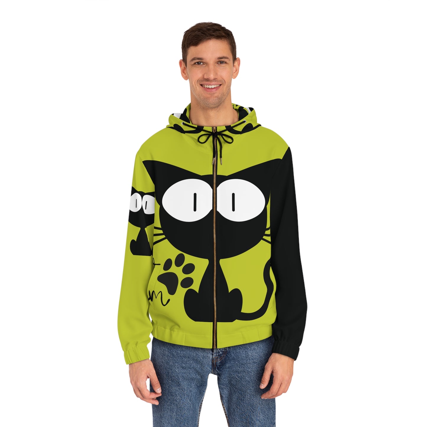 Men's Full-Zip Cat Mom Hoodie (AOP)