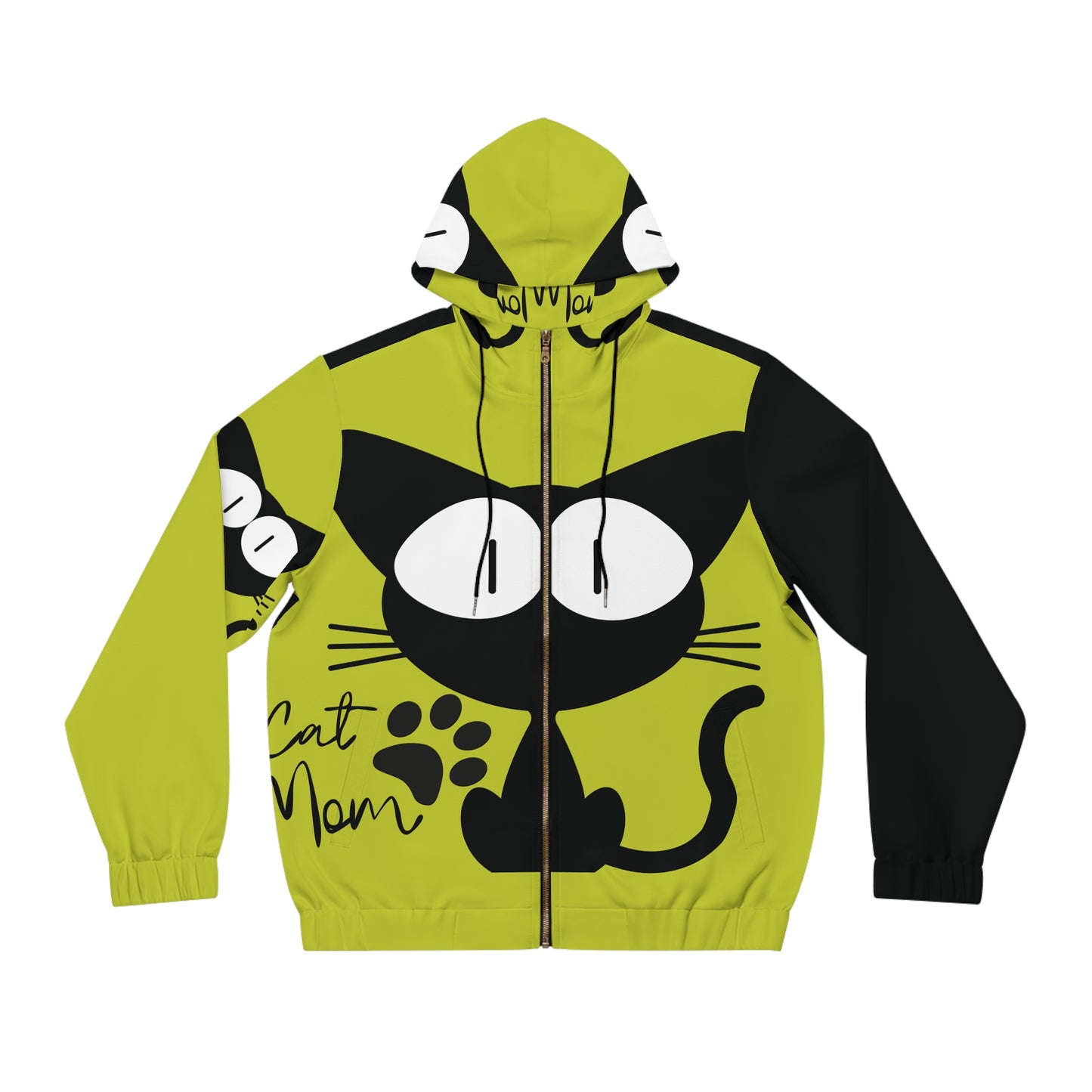 Men's Full-Zip Cat Mom Hoodie (AOP)