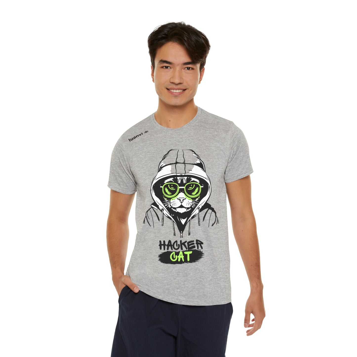 Men's Sports T-shirt Hacker Cat