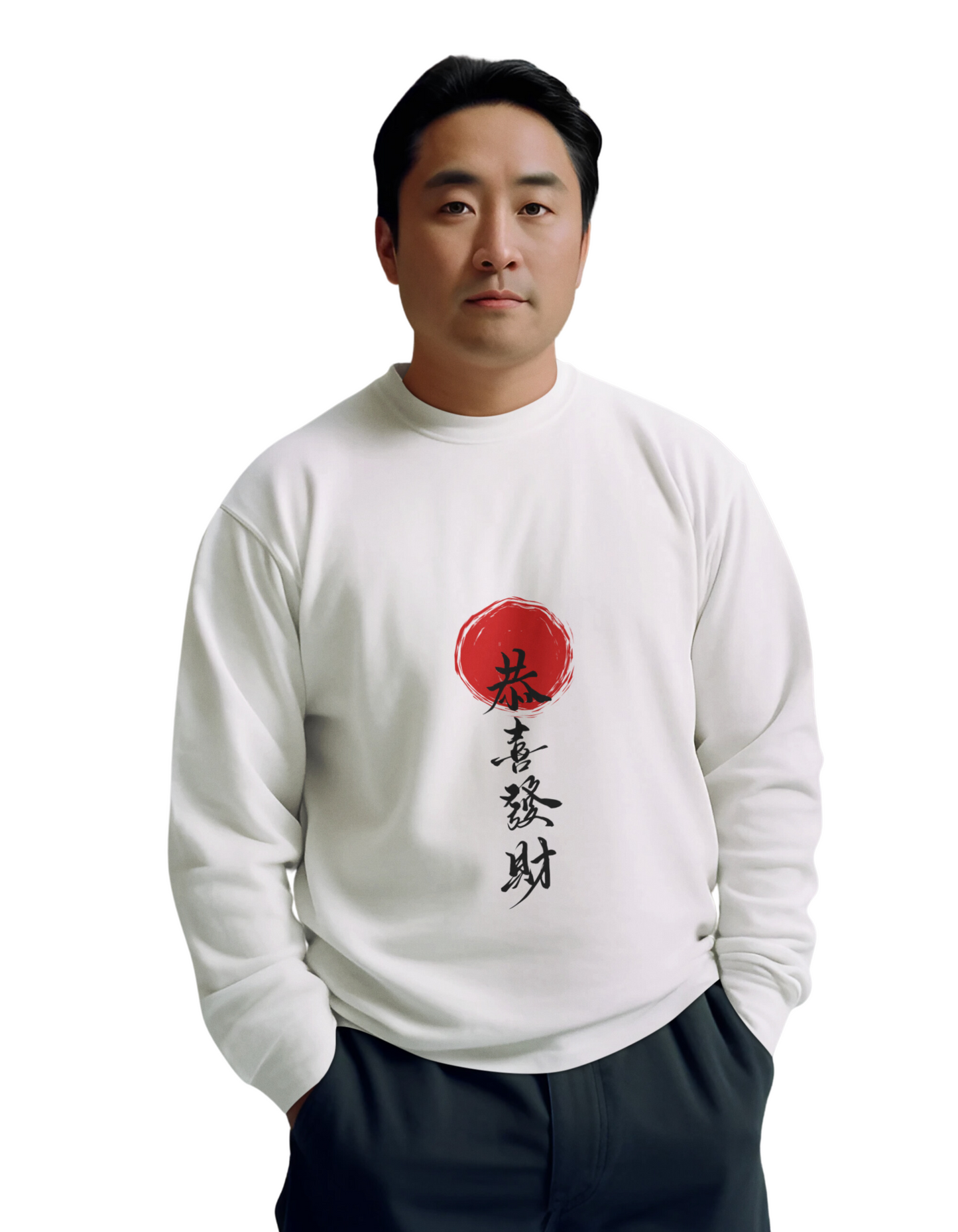 Crewneck Red & White Japanese Typographic Sweatshirt